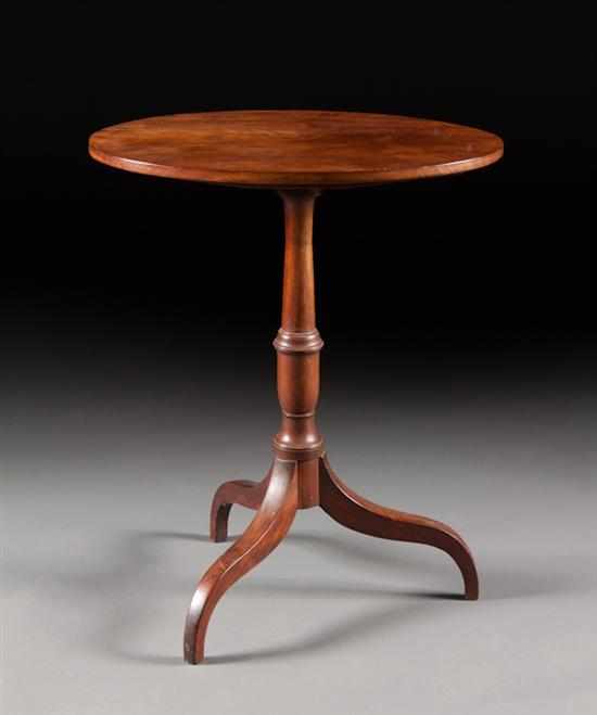 Appraisal: Federal mahogany tilt-top candlestand Maryland circa oval top in H