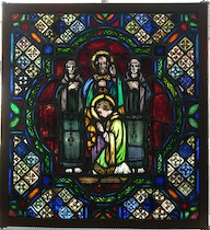 Appraisal: Framed Stained Glass Panel A framed stained glass panel approx