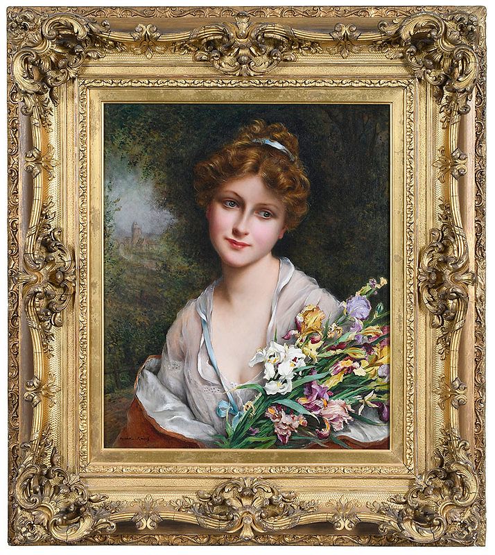 Appraisal: Fran ois Martin-Kavel French - Young Beauty with a Bouquet