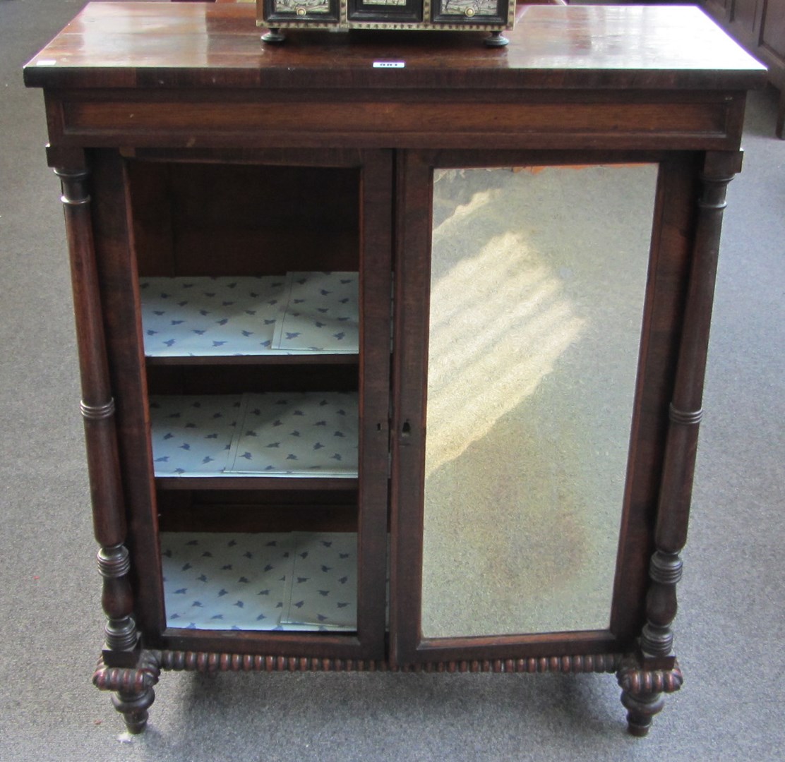 Appraisal: A William IV rosewood chiffonier with a pair of mirrored