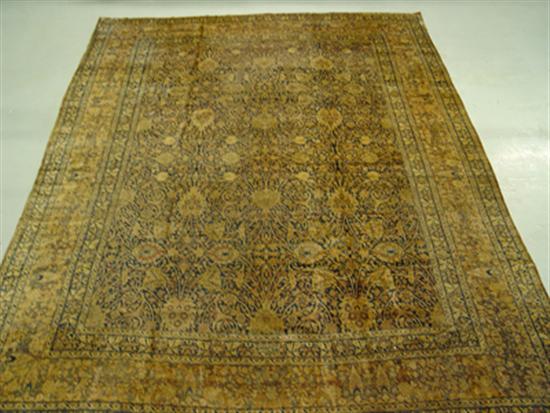 Appraisal: Semi-Antique Room Size Kerman Oriental Rug Navy blue ground with