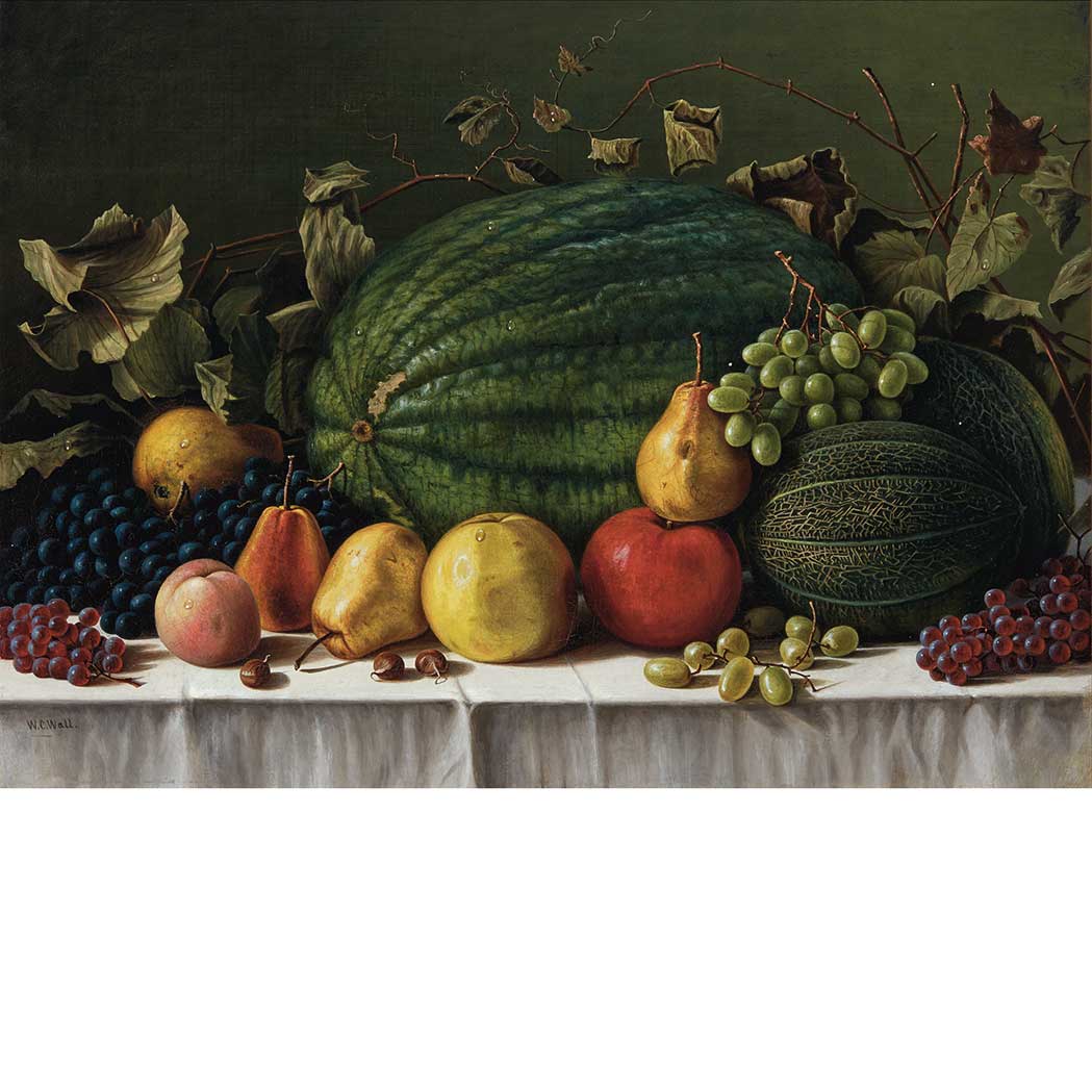 Appraisal: William Coventry Wall American - Still Life with Fruit Signed