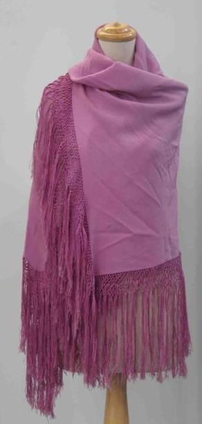 Appraisal: Fringed shawl in pink serise circa Provenance Peter Marsden David