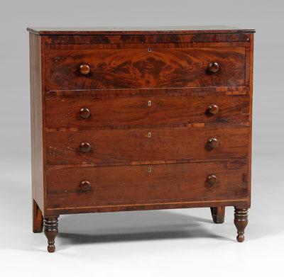 Appraisal: Virginia Federal chest of drawers figured mahogany veneers with poplar