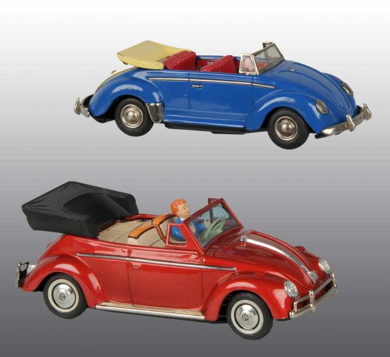 Appraisal: Lot of Tin Volkswagen Battery-Operated Toys Description Japanese Working Includes