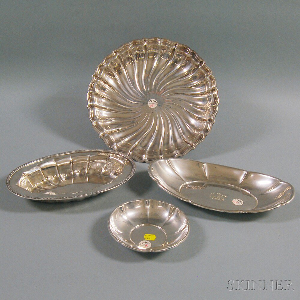 Appraisal: Four Gorham Sterling Silver Dishes a small floriform bowl model