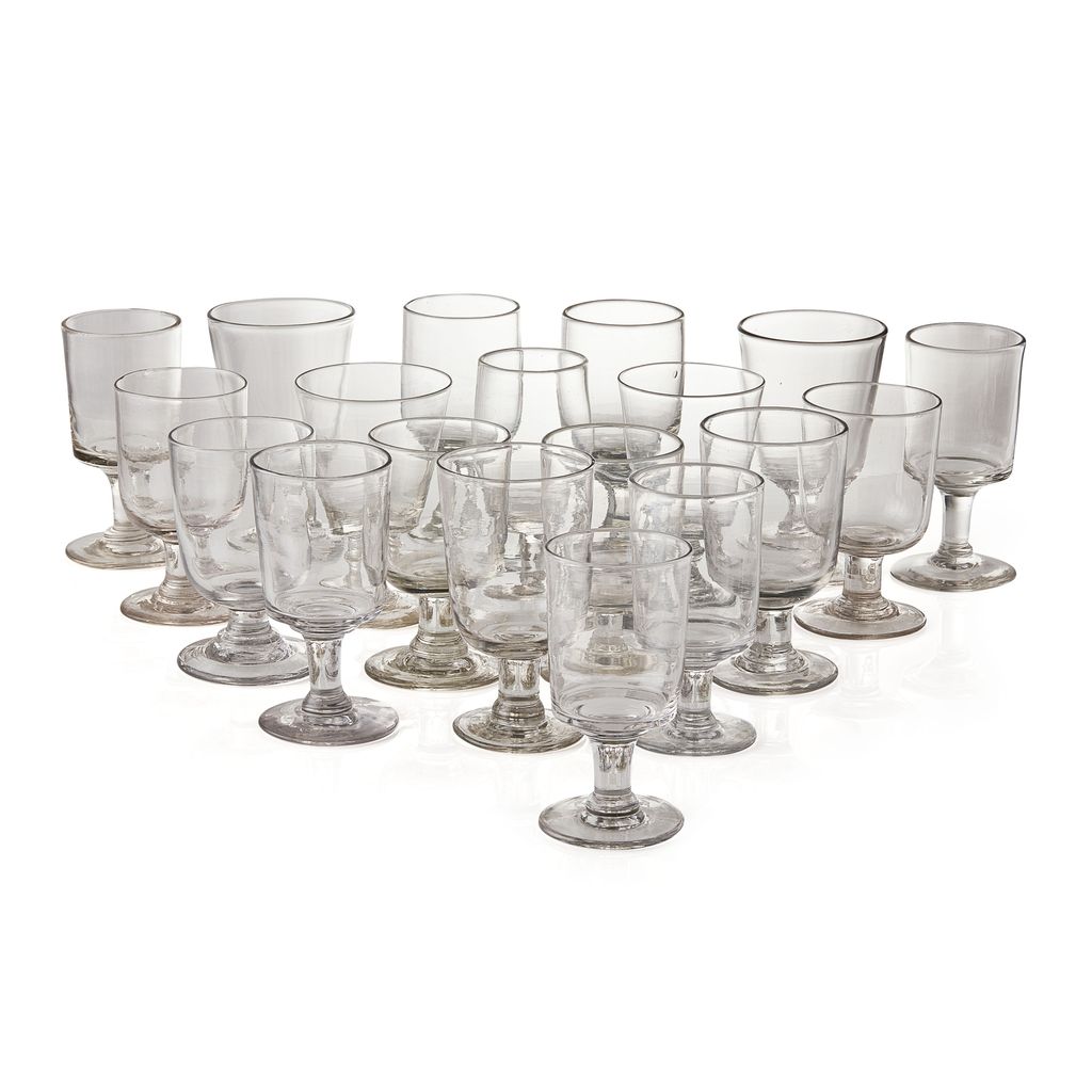 Appraisal: LARGE GROUP OF GLASS RUMMERS AND STEMWARE TH AND EARLY