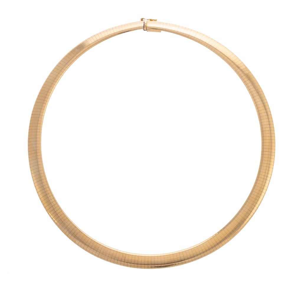 Appraisal: A K Yellow Gold mm Italian Omega Necklace K yellow