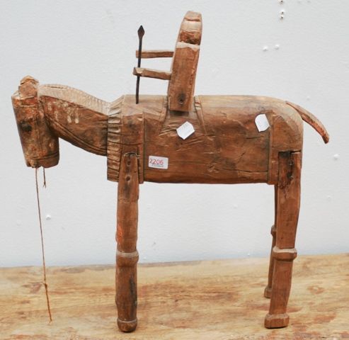 Appraisal: A carved wooden horse and rider tribal Nagaland North East