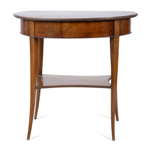 Appraisal: A Louis Philippe Walnut Oval Side Table th th Century