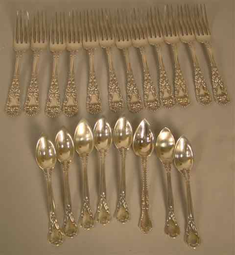 Appraisal: TWELVE DOMINICK HAFF FORKS circa together with seven grapefruit spoons