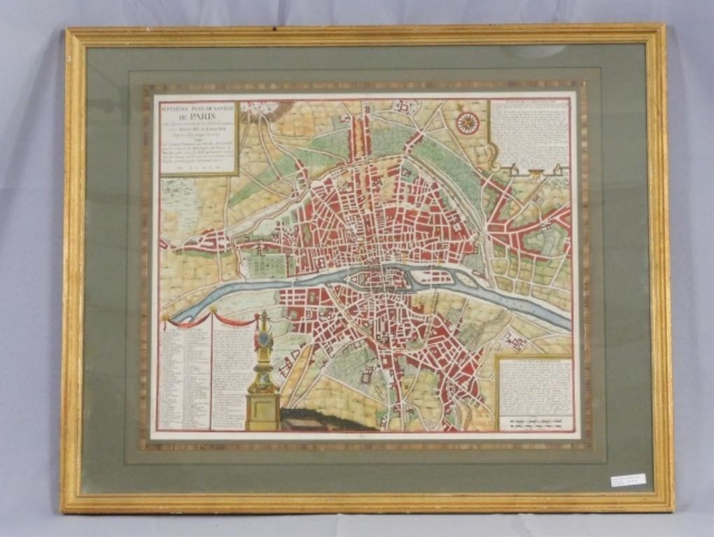 Appraisal: MAP OF PARIS SEPTIEME PLAN DE LA VILLE DEParis son