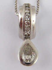 Appraisal: An carat white gold diamond pendant and chain the principal