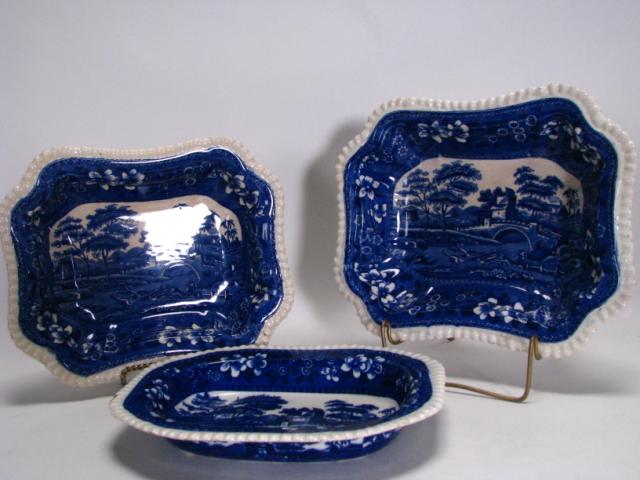 Appraisal: Copeland Spode's Tower blue porcelain items including three vegetable serving