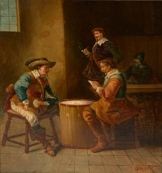 Appraisal: B Roybet French active - An interior scene with men