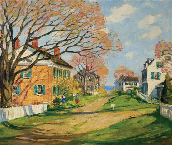 Appraisal: GUY CARLETON WIGGINS American - Old Houses in Springtime Connecticut