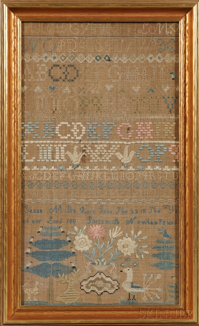 Appraisal: Needlework Sampler Susan Mellin Born June The in The Year