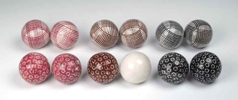 Appraisal: GROUP OF CARPET BALLS For the Victorian game of carpet