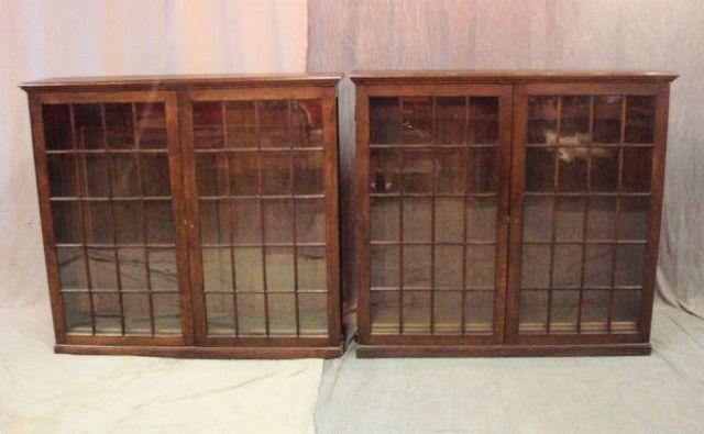 Appraisal: Pair of th Cent Oak Bookcases Great patina with original