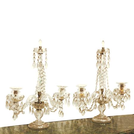 Appraisal: Pair of George III Style Glass Girandoles Estimate -