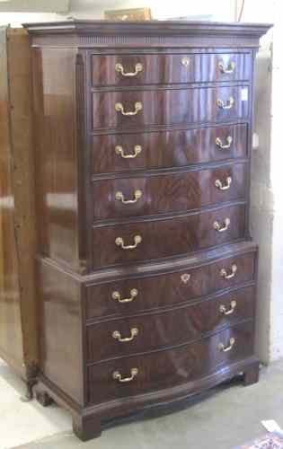 Appraisal: FEDERAL STYLE MAHOGANY CHEST-ON-CHEST Drexel Heritage Furniture Co th century