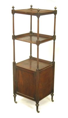 Appraisal: A Regency mahogany three tier whatnot with ribbed supports the