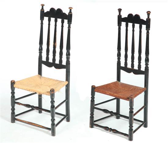 Appraisal: TWO BANISTER BACK SIDE CHAIRS Probably New England late th