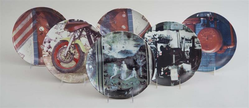 Appraisal: ROBERT RAUSCHENBERG - RETROSPECTIVE PLATES The set of six ceramic