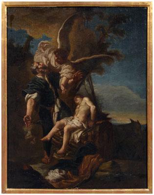 Appraisal: Old Master painting after Liss quot The Sacrifice of Isaac