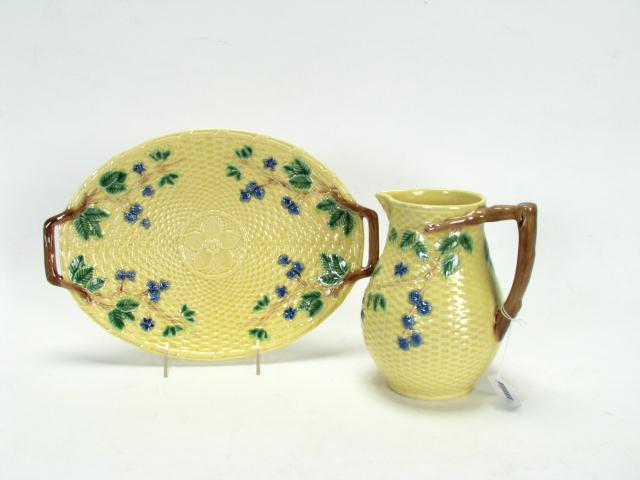 Appraisal: Two Items of Tiffany Co Majolica including an oval handled