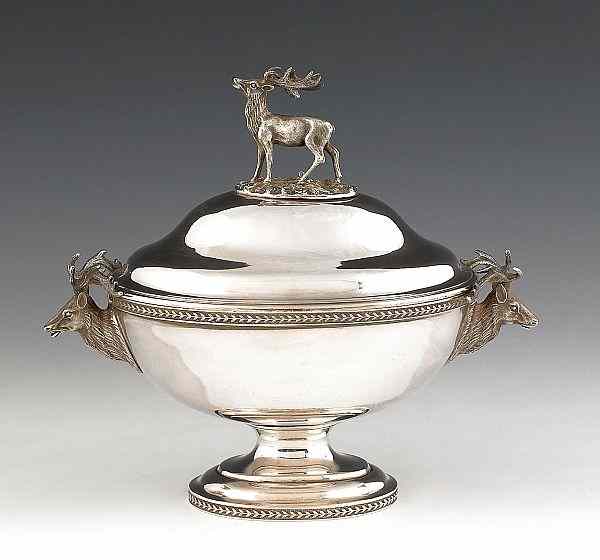 Appraisal: New York silver covered tureen late th c hallmarked Ball