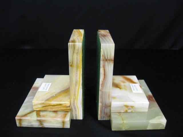 Appraisal: Pair of Art Deco Onyx Bookends '' excellent