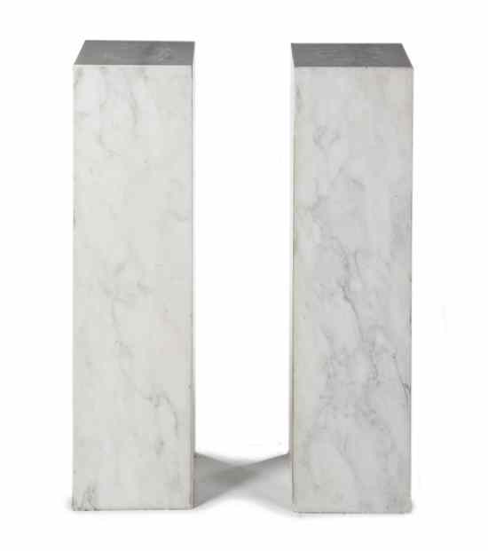 Appraisal: A Pair of Marble Veneered Columns each of rectangular form