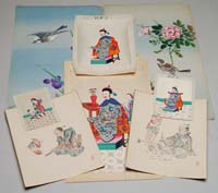 Appraisal: LARGE LOT OF ORIENTAL WATERCOLORS Lot consists of forty-eight x