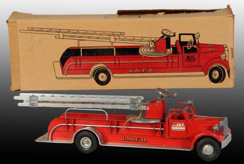 Appraisal: Pressed Steel MIC Smith Miller Fire Truck OB Description American