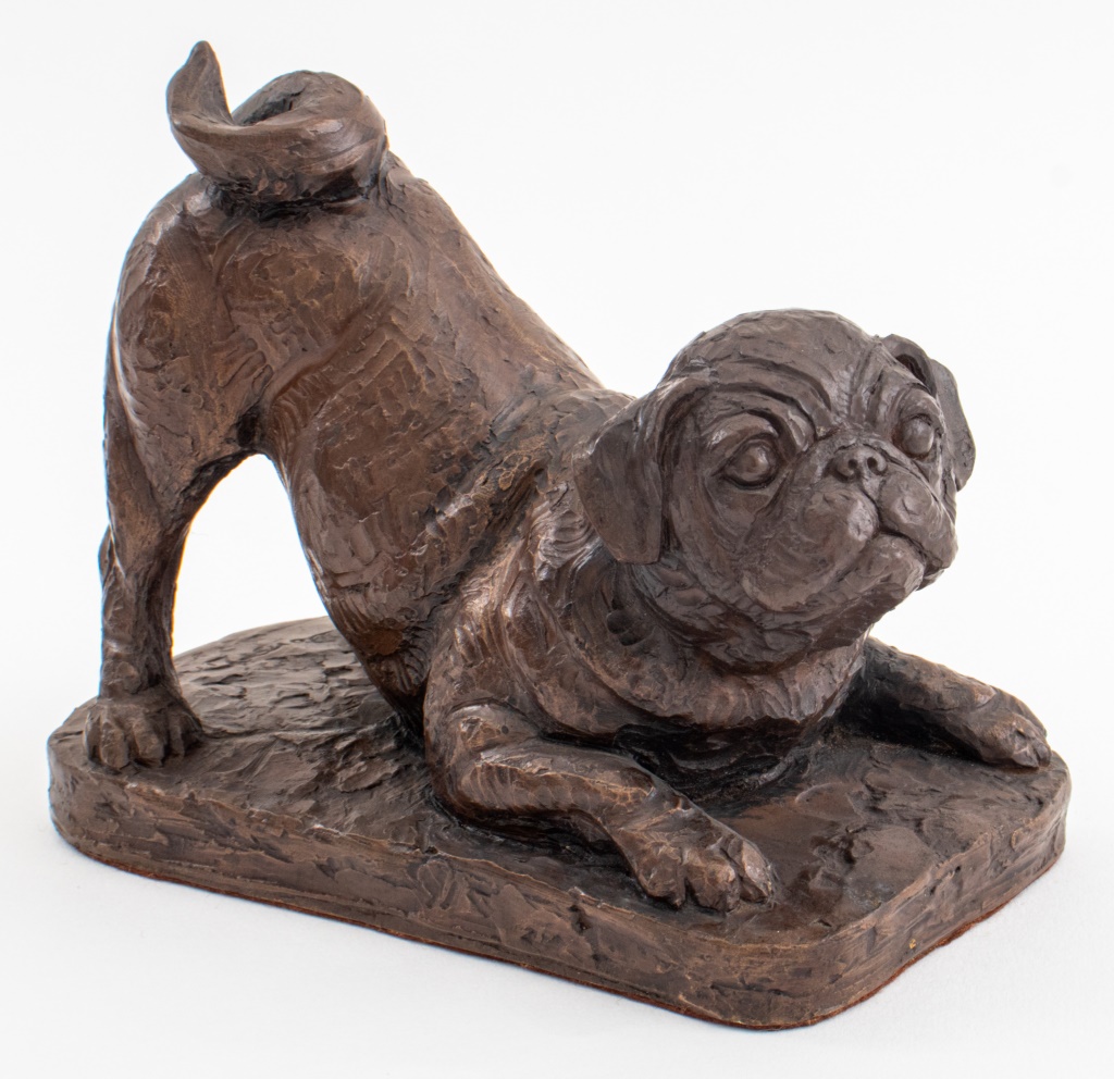 Appraisal: DORIS LINDNER ANIMALIER PUG DOG SCULPTURE Doris Lindner British -