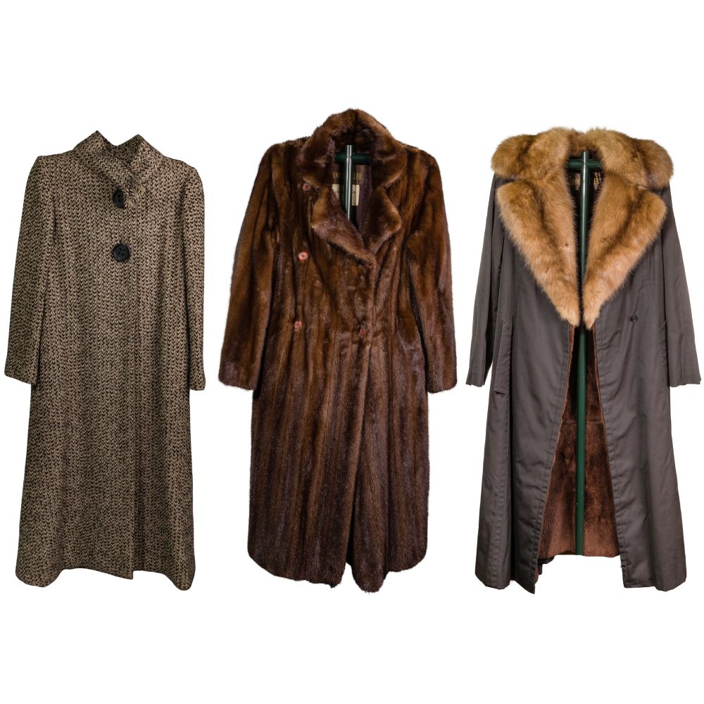 Appraisal: COAT ASSORTMENT items including a full length double breasted mink