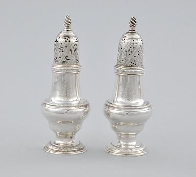 Appraisal: A Pair of Sugar Casters London ca A pair of