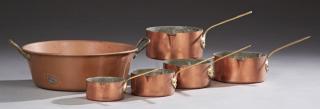 Appraisal: Group of Six French Copper Kitchen Items early Group of