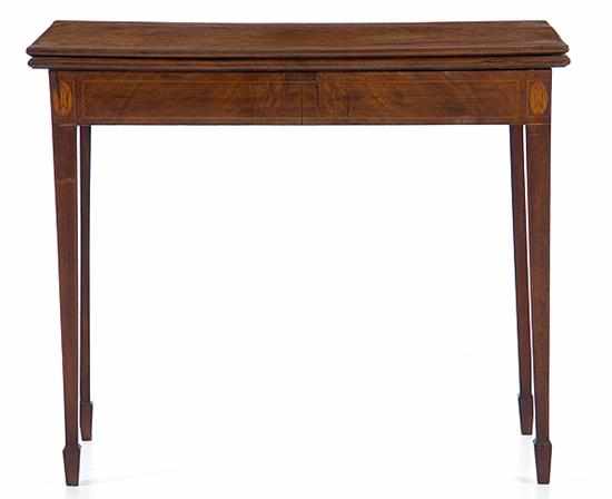 Appraisal: Maryland Federal inlaid mahogany card table possibly John Shaw Annapolis