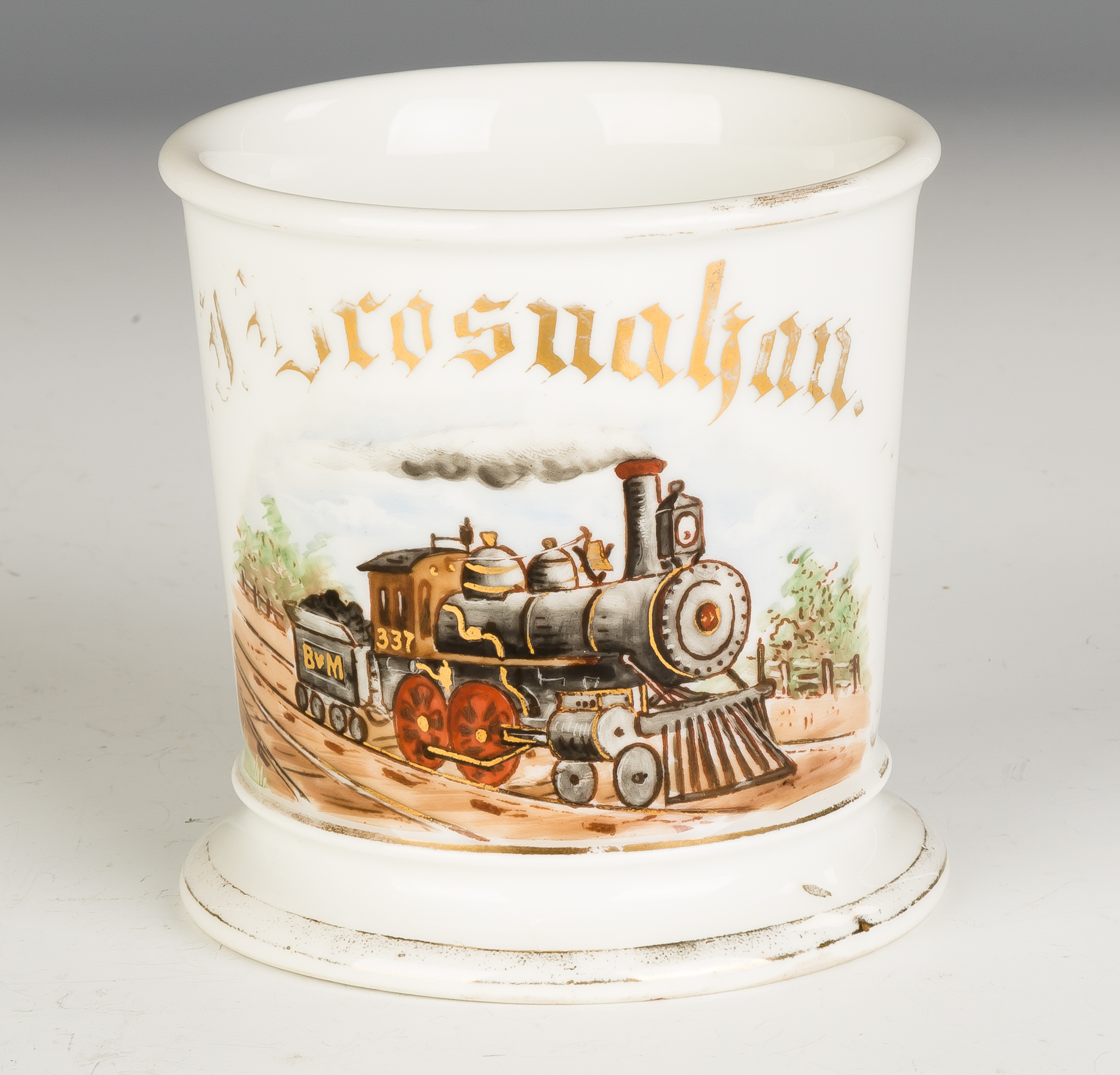 Appraisal: Vintage Occupational Shaving Mug Boston and Maine Railroad Engine and