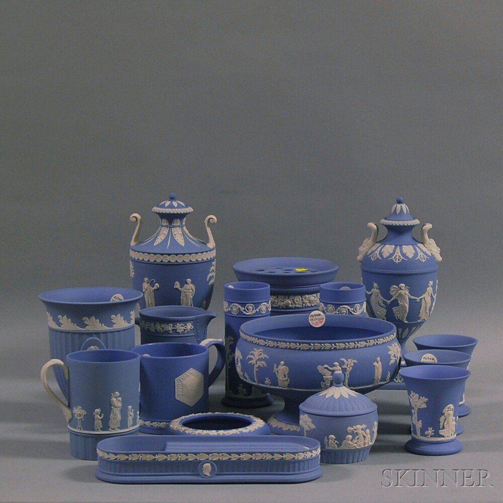 Appraisal: Sixteen Wedgwood Light Blue Jasper Items th century including a