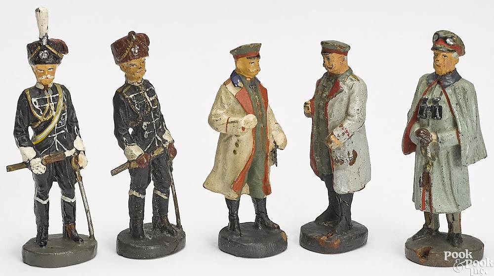 Appraisal: Five Elastolin personality soldiers Five Elastolin painted composition personality soldiers