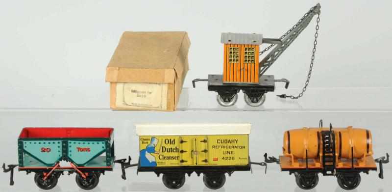 Appraisal: Lot of Bing O-Gauge Train Cars Includes Old Dutch Cleanser