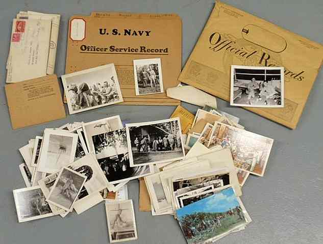 Appraisal: U S World War II Naval officer's service record photographs