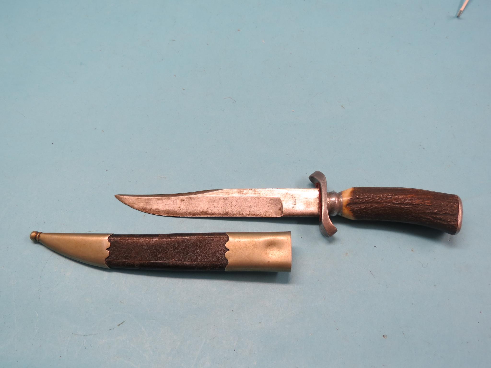 Appraisal: An hunting knife in curved single-edged blade signed I Boland