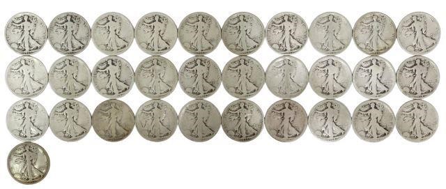 Appraisal: lot of U S Walking Liberty half dollars S D