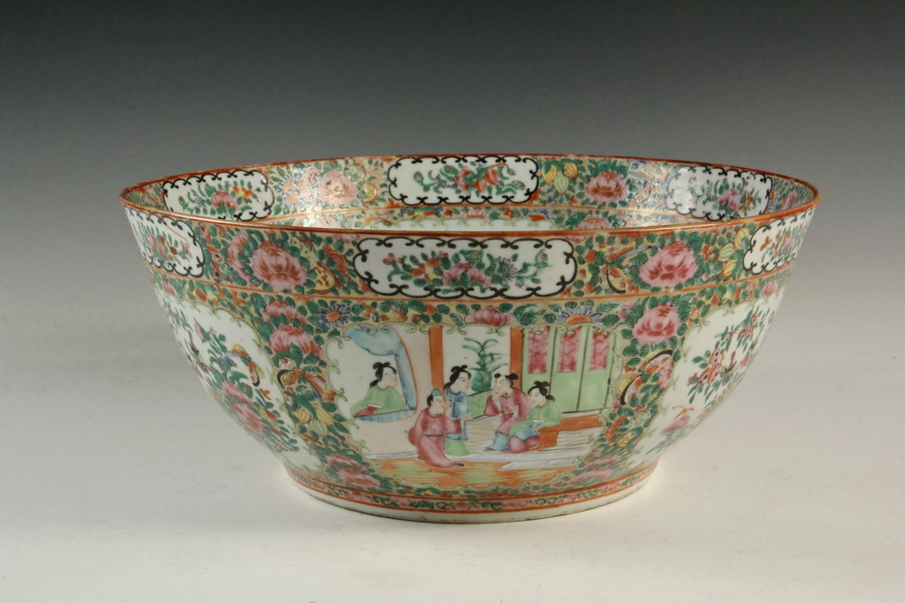 Appraisal: CHINESE EXPORT PUNCH BOWL - Large th c Famille Rose