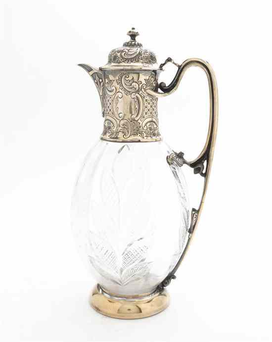 Appraisal: A Victorian Gilt Silver and Cut Glass Decanter Elkington Co