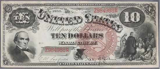 Appraisal: United States Legal Tender bill ''Jackass'' type Series of signed